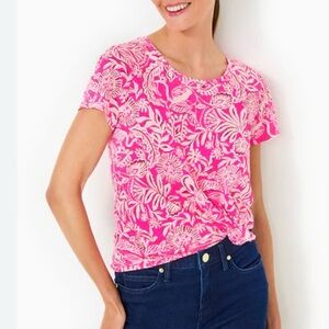 Brand New Lilly Pulitzer Etta Scoop-Neck Top Passion Fruit Pink